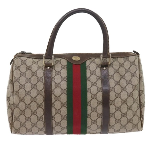 #7 Gucci GG Canvas Boston Bag Preloved Used - LIVE SHOW! - Picture 1 of 16